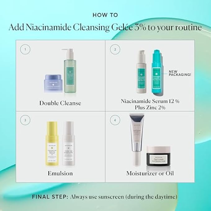 NATURIUM NIACINAMIDE CLEANSING GELE 3% PLUS HYALURONIC ACID & VITAMIN C, GENTLE & SMOOTHING FACE WASH, 7.1 OZ - Image 3